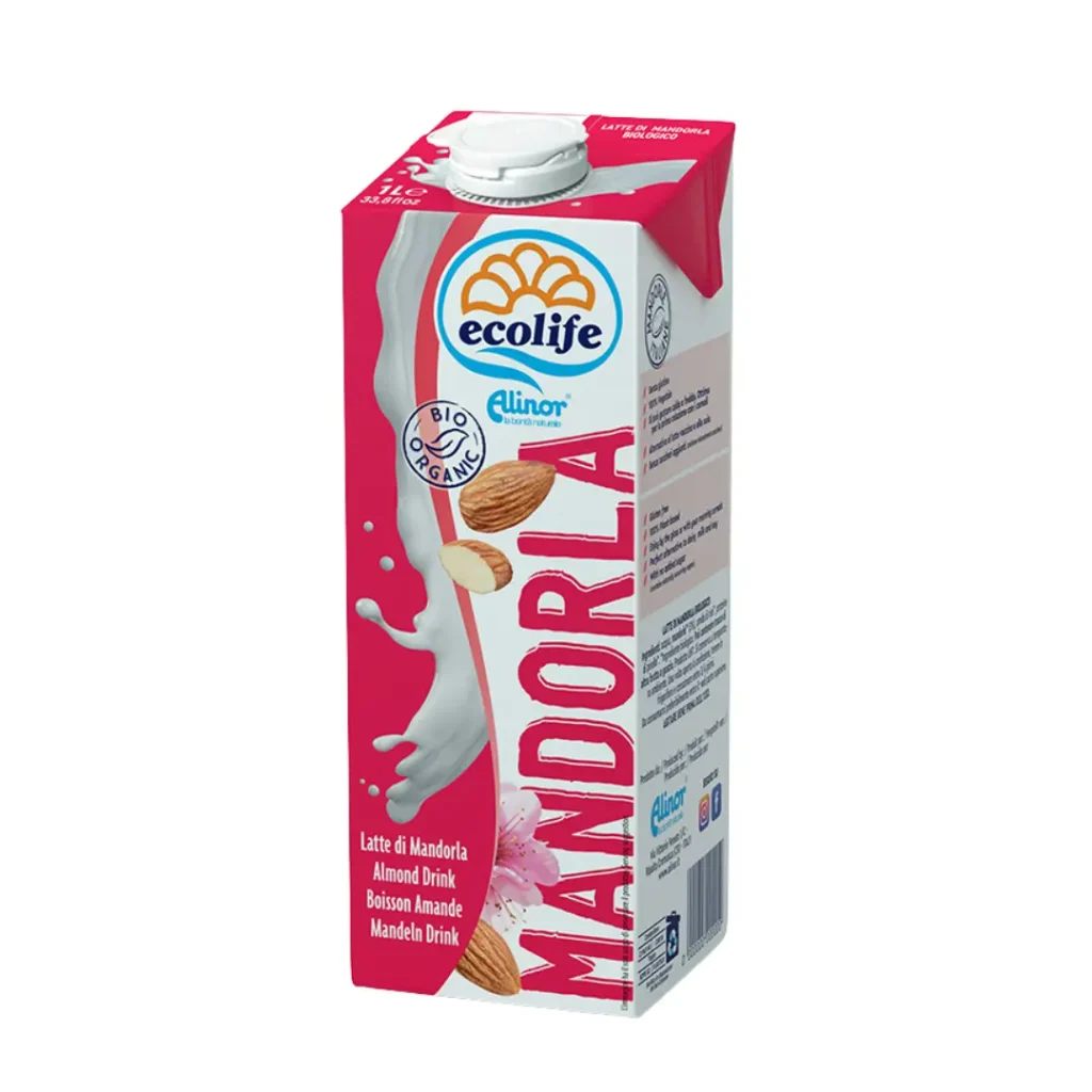 Alinor Ecolife Organic Almond Drink | Lactose-Free & Vegan Plant-Based Milk 1L