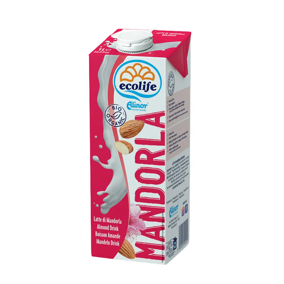 Alinor Ecolife Organic Almond Drink | Lactose-Free & Vegan Plant-Based Milk 1L