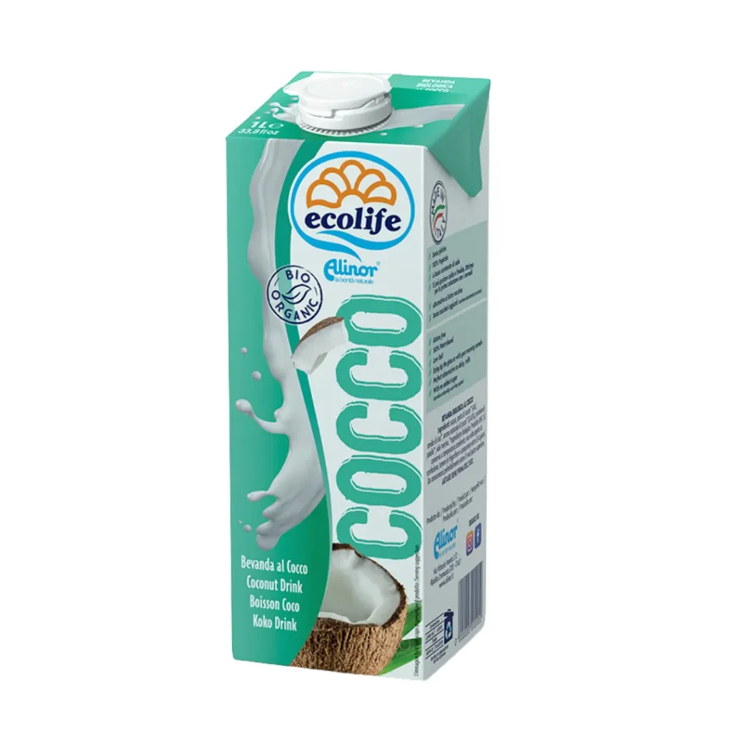 Alinor Ecolife Organic Coconut Drink | Dairy-Free & Vegan Tropical Plant-Based Milk 1L
